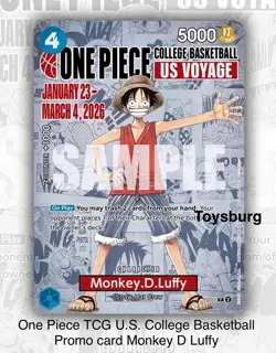 (2x) One Piece Monkey.D.Luffy College Basketball Promo Card + Poster Presale STJ - Image 1