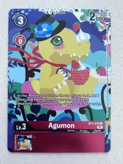 Digimon Card Game Agumon BT1-010 Tamer’s Card Set 2 Floral Fun Alt Art - NM - Image 1