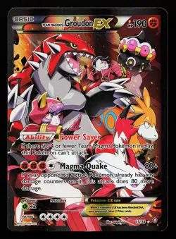 Team Magma's Groudon EX 15/34 Ultra Rare Double Crisis Pokemon Card - Image 1