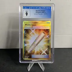 CGC Graded 9 Wishful Baton Pokemon Card (2017) Trainer Crimson Invasion - Image 1