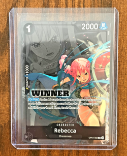 Rebecca WINNER Pack 2025 Vol. 2 OP04-092 One Piece Promotion Cards Foil NM Promo - Image 1