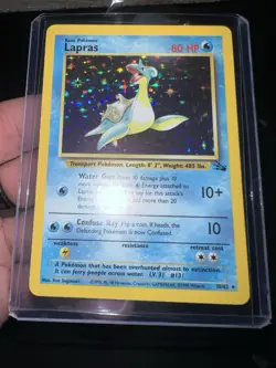 Pokemon Lapras 10/62 Fossil Holo! Pokemon Card! Vintage! WOTC NM - Image 1