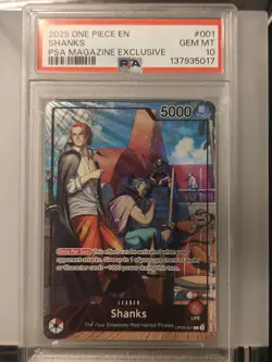 Shanks (2025 PSA Magazine Promo) OP09-001 One Piece Promotion Cards Foil - Image 1