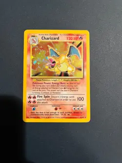 Charizard Base Set Unlimited Holo 4/102 - LP/MP - Authentic Pokemon Card - Image 1