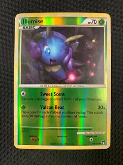 Illumise 64/102 Reverse Holo Pokemon Card - HGSS Triumphant set - 2010 - LP - Image 1