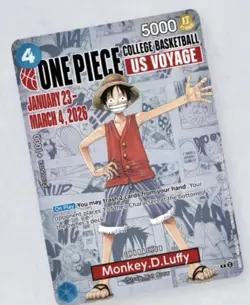 One Piece Monkey.D.Luffy US College Basketball Promo Card - Image 1