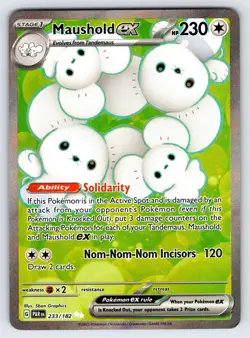 Maushold ex 233/182 2023 Paradox Rift Pokemon Card TCG Ultra Rare Full Art - Nm - Image 1