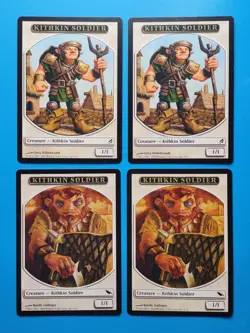 MTG 4x Kithkin Soldier Token (mixed art) x4 NM Lorwyn Shadowmoor Magic Playset - Image 1