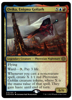 Ovika, Enigma Goliath 213/271 Rare Foil All Will Be One MTG Near Mint - Image 1