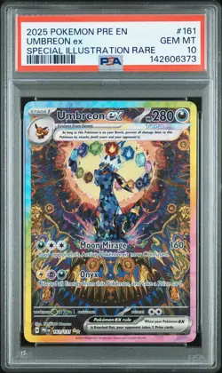 2025 POKEMON PRE EN-PRISMATIC EVOLUTIONS #161 UMBREON EX PSA 10 - Image 1