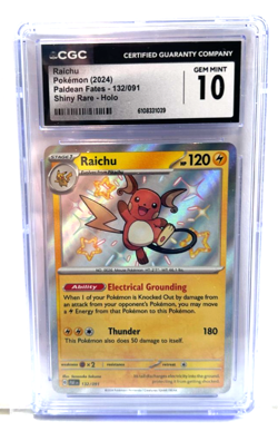 2024 POKEMON GEM MINT RAICHU # 132/091 HOLO GRADE 10 AWESOME ! - Image 1