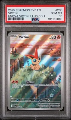 2025 POKEMON SVP PROMO UNOVA VICTINI ILLUSTRATION COLLECTION #208 VICTINI PSA 10 - Image 1