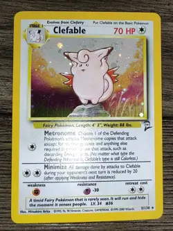 Pokemon Base Set 2 Clefable 5/130 Holo Rare NM - Image 2