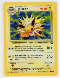 1999 Pokemon Jungle Jolteon Holo Rare 4/64 NM-NMMT - Image 1