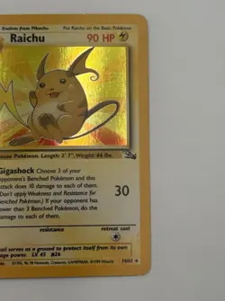 Pokemon TCG Raichu Holo 14/62 Fossil Set (1999) Unlimited WOTC - Lightly Played - Image 4