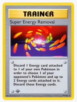 Pokemon TCG 1st Edition Super Energy Removal 079/102 Base Set Regular - Image 1