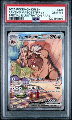 ARVEN'S MABOSSTIFF EX #235 PSA 10 2025 POKEMON DRI EN-SPECIAL ILLUSTRATION RARE - Image 1