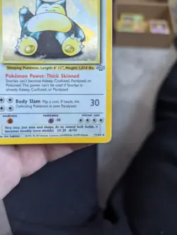 Pokemon TCG Snorlax Jungle Holo Card 11/64 Unlimited Rare - Image 3