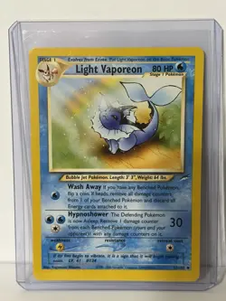 Pokemon Light Vaporeon Neo Destiny 52/105 Regular Unlimited NM - Image 1