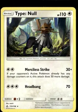 Pokemon Type: Null 115/156 Ultra Prism Non Holo Rare - Image 1