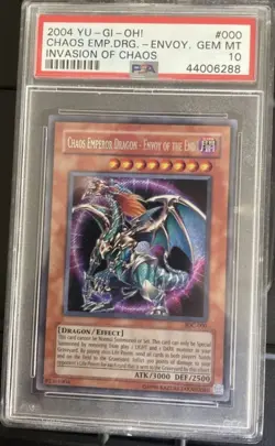 YUGIOH 2004 Chaos Emperor Dragon IOC-000 PSA10 Secret Rare Unlimited - Image 1