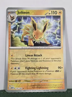 Jolteon 135/165 Reverse Holo MEWen 151 English Pokemon Card - NM - Image 1