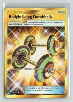 Pokemon Card Sun Moon Burning Shadows 161/147 Secret Rare Bodybuilding Dumbbells - Image 1