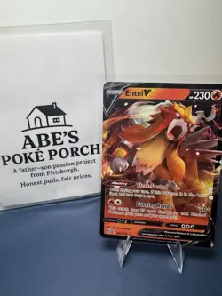 Pokemon Entei v TCG Full Art Ultra Rare Holo Card Brilliant Stars 022/172 - Image 1