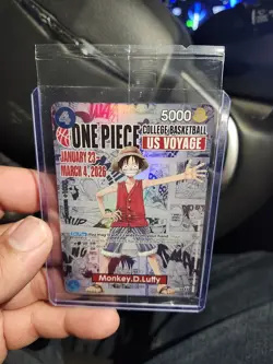 One Piece Monkey D. Luffy US Voyage College Basketball Trading Card IN HAND! - Image 1