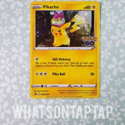 Pokemon Card Pikachu SWSH234 Black Star Promo Sword Shield Pokemon GO Tin LP - Image 1