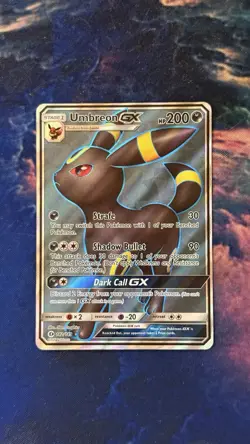 Pokemon Umbreon GX Full Art Ultra Rare Holo SM Base Set 200HP 142/149 Card - Image 1
