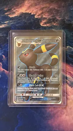 Pokemon Umbreon GX Full Art Ultra Rare Holo SM Base Set 200HP 142/149 Card - Image 3