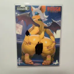 Rouge The Bat Sonic Custom Glow In The Dark Waifu Card Spicy Feet Fan Art - Image 1