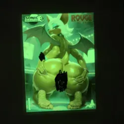 Rouge The Bat Sonic Custom Glow In The Dark Waifu Card Spicy Feet Fan Art - Image 2