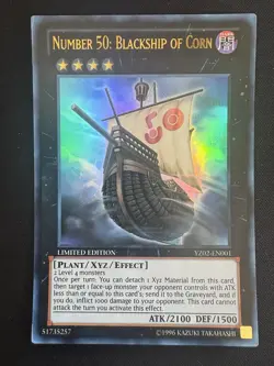 Number 50: Blackship of Corn YZ02-EN001 Yu-Gi-Oh! ZEXAL Manga Promotional Cards - Image 1