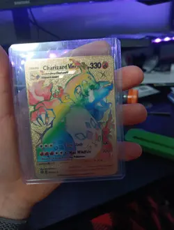 Gold Metal Pokemon Card Charizard VMAX Gift/Display - Image 1