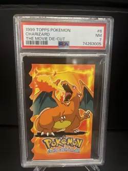1999 Topps Pokemon The Movie Charizard Die-Cut #6 - PSA 7 NM - Image 1