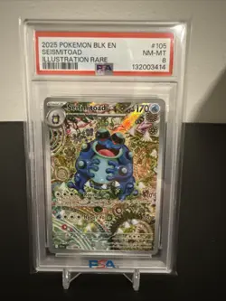 2025 POKEMON BLK EN-BLACK BOLT ILLUSTRATION RARE #105 SEISMITOAD PSA 8 - Image 1