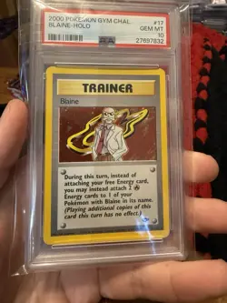 Pokemon Blaine Trainer #17/132 Gym Challenge Holo Rare PSA 10 - Image 1