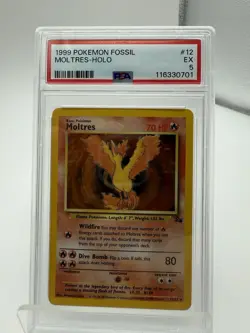 1999 Pokemon Moltres-holo #12 PSA 5 - Image 1