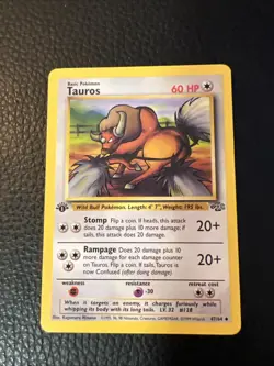 1st Edition Tauros 47/64 Jungle F3 Pokemon 1999 Vintage WoTC LP - Image 1