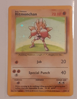 Pokemon Hitmonchan 7/102 Base Set Holo - Image 1