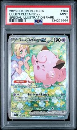 2025 POKEMON JTG EN-JOURNEY TOGETHER #184 LILLIE'S CLEFAIRY EX PSA 9 - Image 1