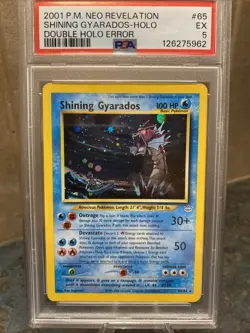 Pokemon Shining Gyarados Double Holo Neo Revelation 65/64 PSA 5 - Image 1