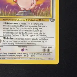Clefable 17/64 Rare Jungle Unlimited Vintage Pokemon TCG 1999 WOTC English - Image 5