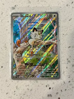 Pokemon TCG Team Rocket's Meowth IR Destined Rivals 203/182 Near Mint Condition - Image 1