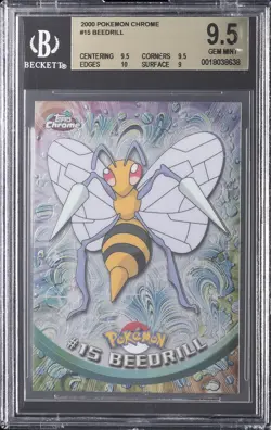 2000 TOPPS CHROME POKEMON #15 BEEDRILL BGS 9.5 - Image 1