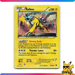 2015 Pokemon XY BREAKthrough Raikou Holo #55/162 - LP/MP - Image 1