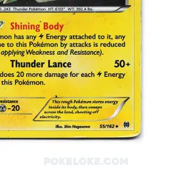 2015 Pokemon XY BREAKthrough Raikou Holo #55/162 - LP/MP - Image 3