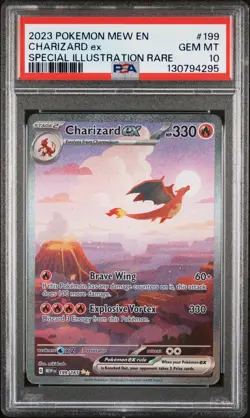 2023 POKEMON MEW EN-151 SPECIAL ILLUSTRATION RARE #199 CHARIZARD EX PSA 10 - Image 1